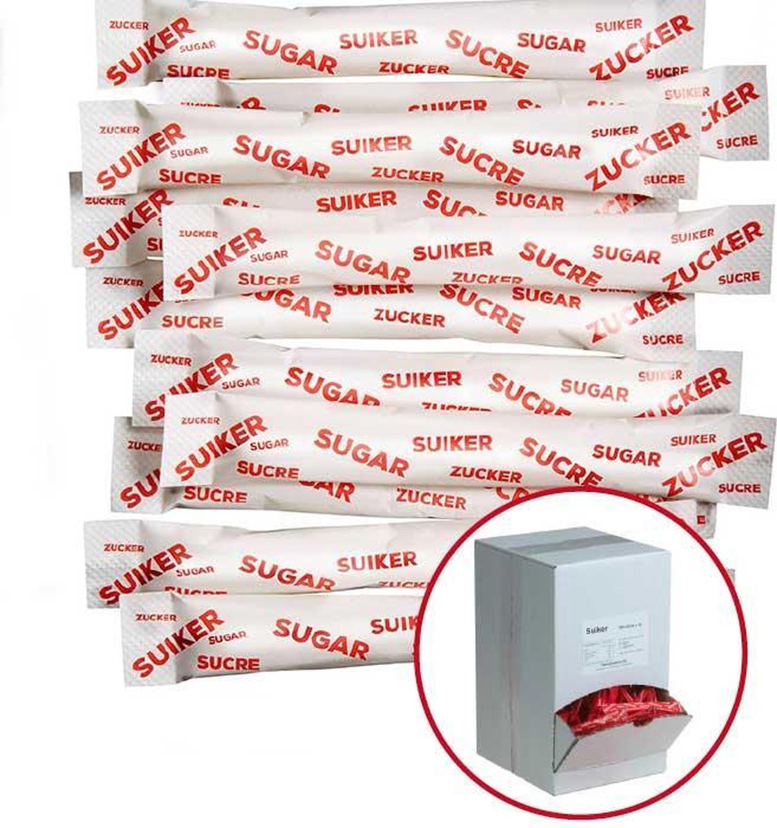 Suikersticks 4 gram in dispenser - 500 st/ds.