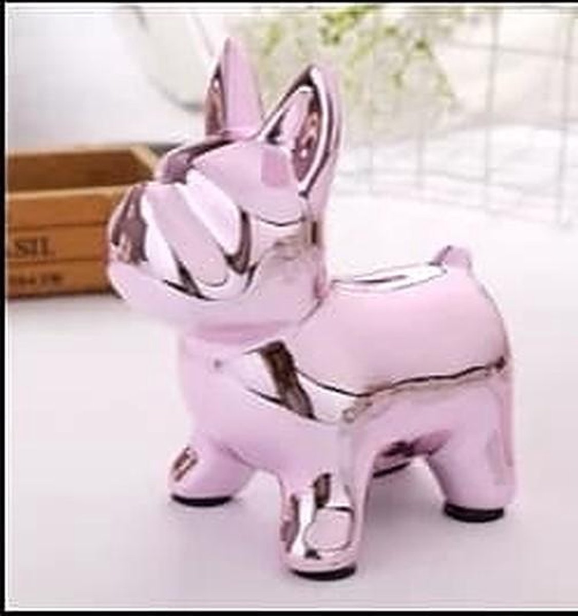 Spaarpot Franse Bulldog  Roze