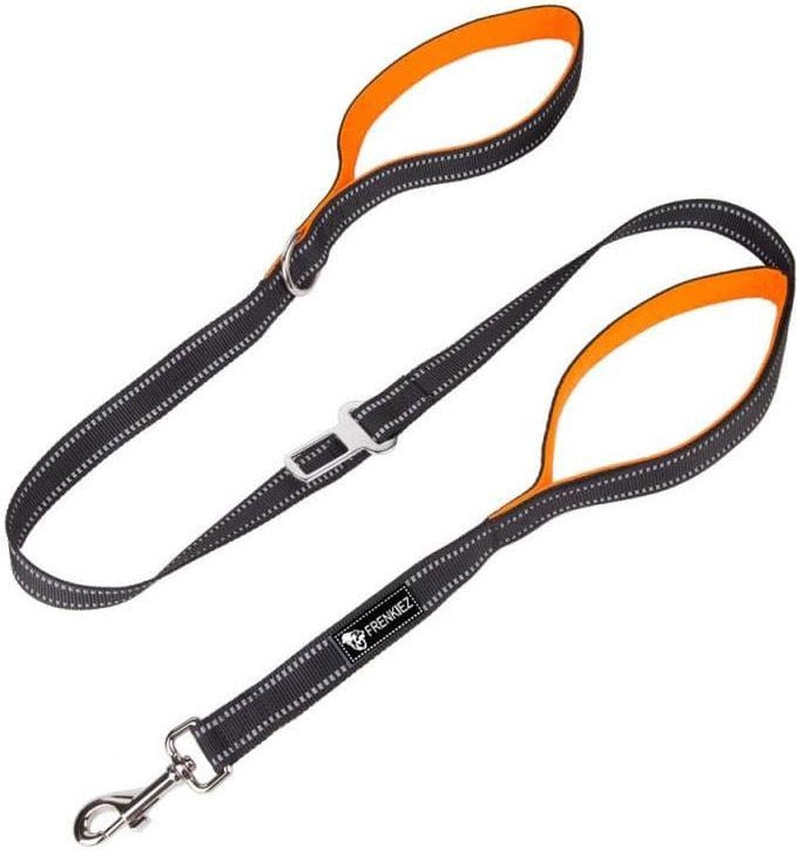 Frenkiez reflective dog leash orange