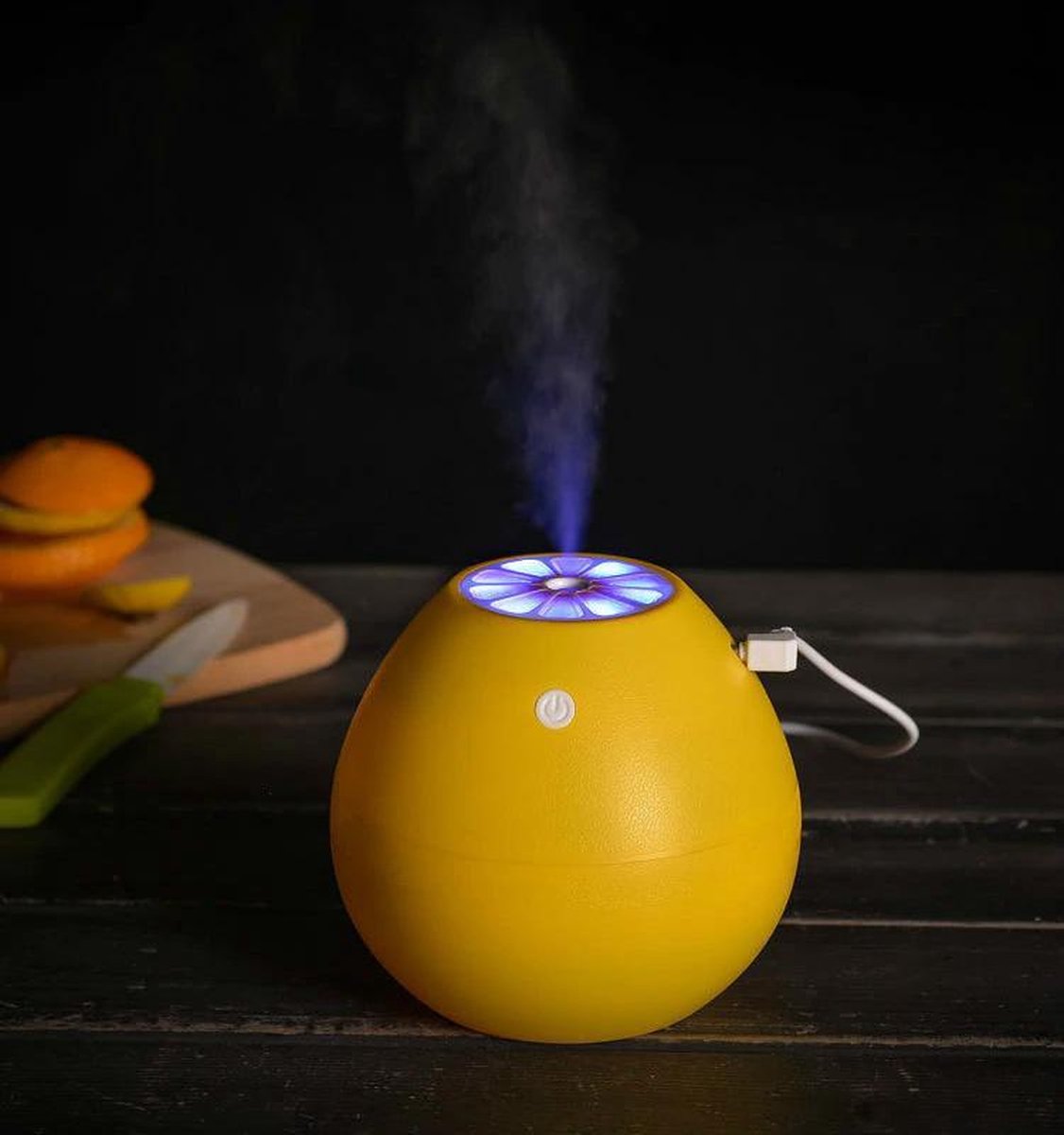400 ml Grapefruit Ultrasone Luchtbevochtiger | USB Draagbaar | DC 5V | Met LED-licht | Office Home Auto Luchtreiniger | Mist Maker | Geel
