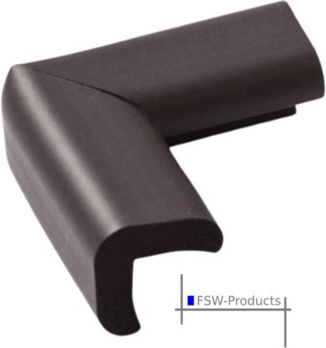 FSW-Products - 4 Stuks - Tafel Hoekbeschermers Set - Bruin - Tafelhoek Beschermers - Beschermhoeken - Veiligheid Baby Peuter en Kind - Zelfklevende tafelhoek beschermers - Met bevestiging materiaal - Zelfklevende buffers - Tafelbuffer – Foam