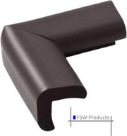 FSW-Products - 4 Stuks - Tafel Hoekbeschermers Set - Bruin - Tafelhoek Beschermers - Beschermhoeken - Veiligheid Baby Peuter en Kind - Zelfklevende tafelhoek beschermers - Met bevestiging materiaal - Zelfklevende buffers - Tafelbuffer – Foam