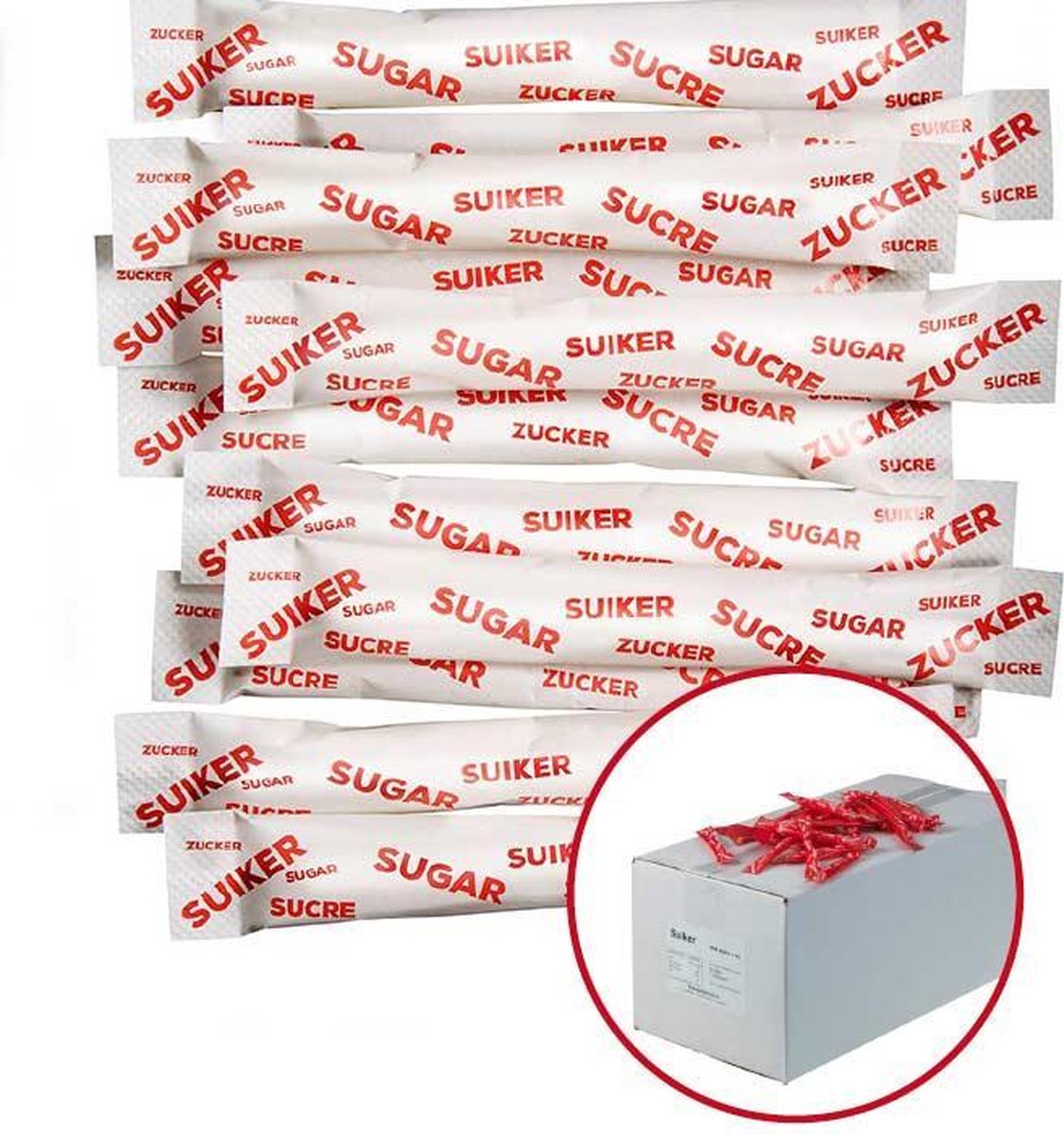 Suikersticks Voordeelverpakking 4 gram - 1.000 stuks.