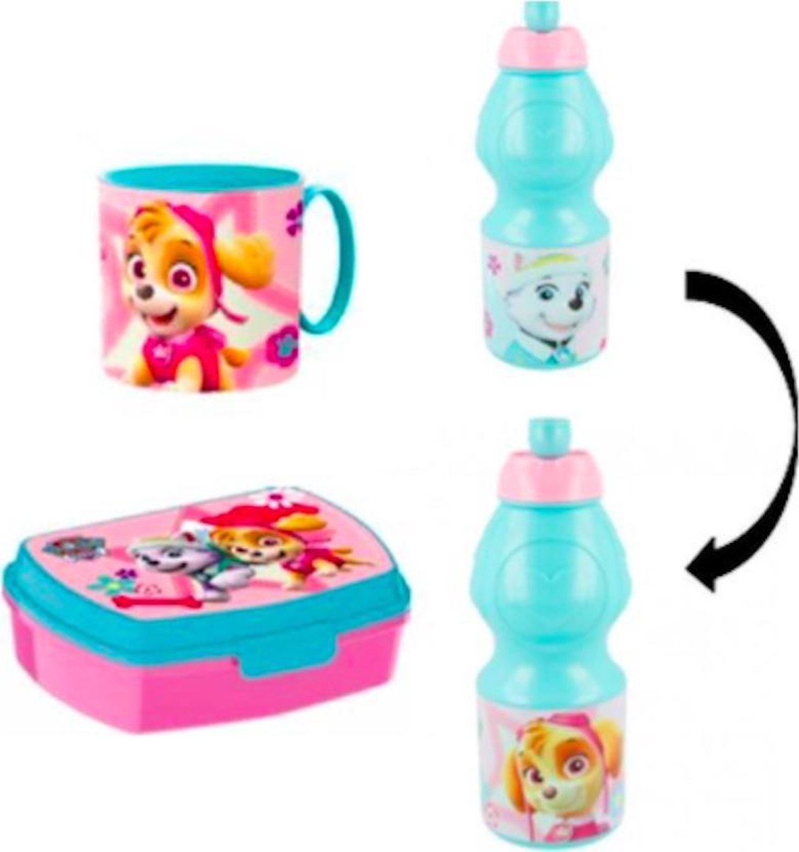 Paw Patrol Skye brooddoos - broodtrommel + drinkbeker (7