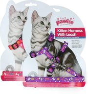 Kattentuigje Pawise Kitten Harness Leash-Pink/Purple
