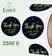 5 Rollen Stickers-Thank You For Your Order- Sluitstickers-5 x 500 stuks Stickers op rol