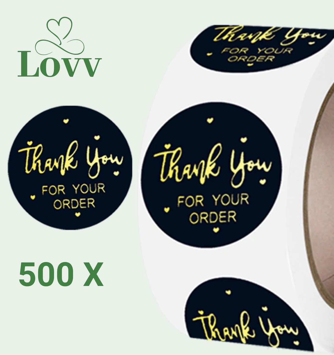 500 Stickers-Thank You For Your Order- Sluitstickers Stickers op rol