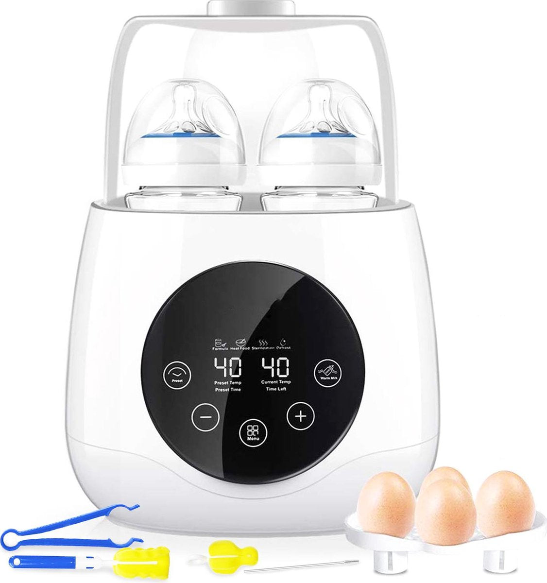 Lifest 6 in 1 Multifunctionele Dubbele Baby Flesverwarmer en Sterilisator - 24-uurs warmhoudfunctie - Opwarmen / Ontdooien / Steriliseren - Babyvoeding