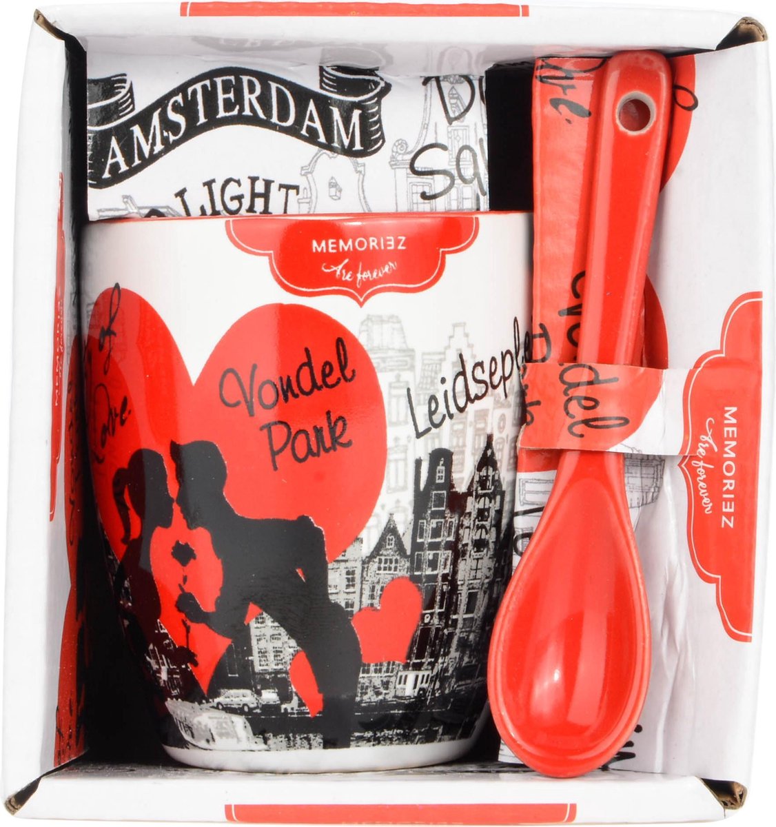 Memoriez Espresso Mok Amsterdan Rood en Wit