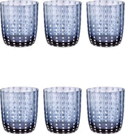 Livellara CARNIVAL Set van 6 Glazen. Stijlvol Design. Hoge Kwaliteit Glas in de Kleur Inktblauw.