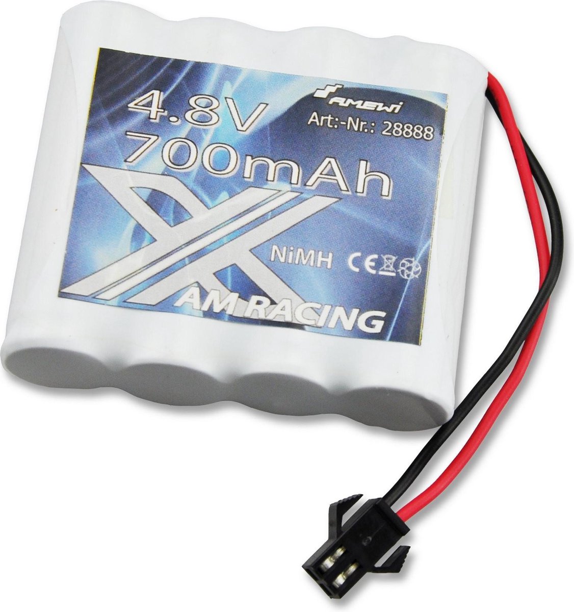 Amewi NiMH accupack 4.8 V 700 mAh Aantal cellen: 4 Stick Micro-car-bus