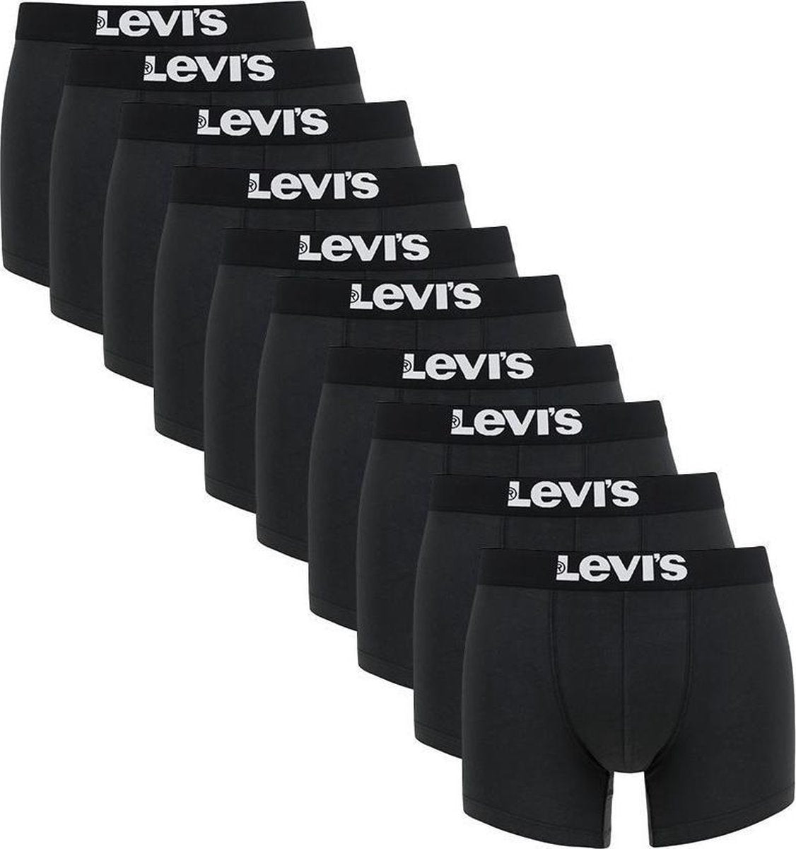 Levi's - 10-pack basic heren boxershorts zwart - maat XL