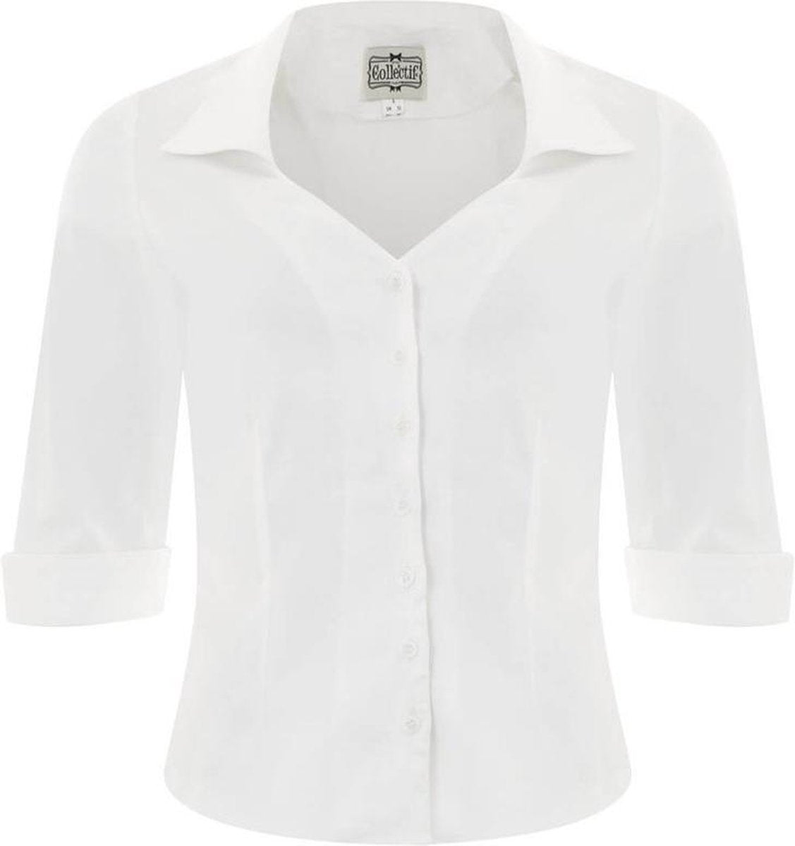 Collectif Mona 50's Shirt Wit