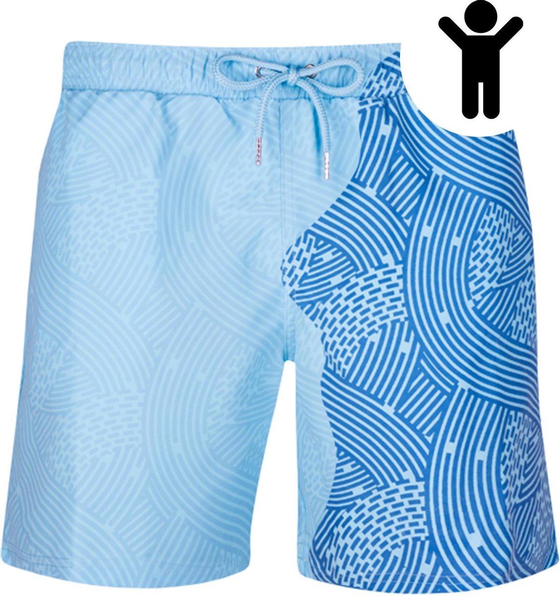 Liquid Lines | Oceaan - Blauw | Kleurveranderende zwembroek
