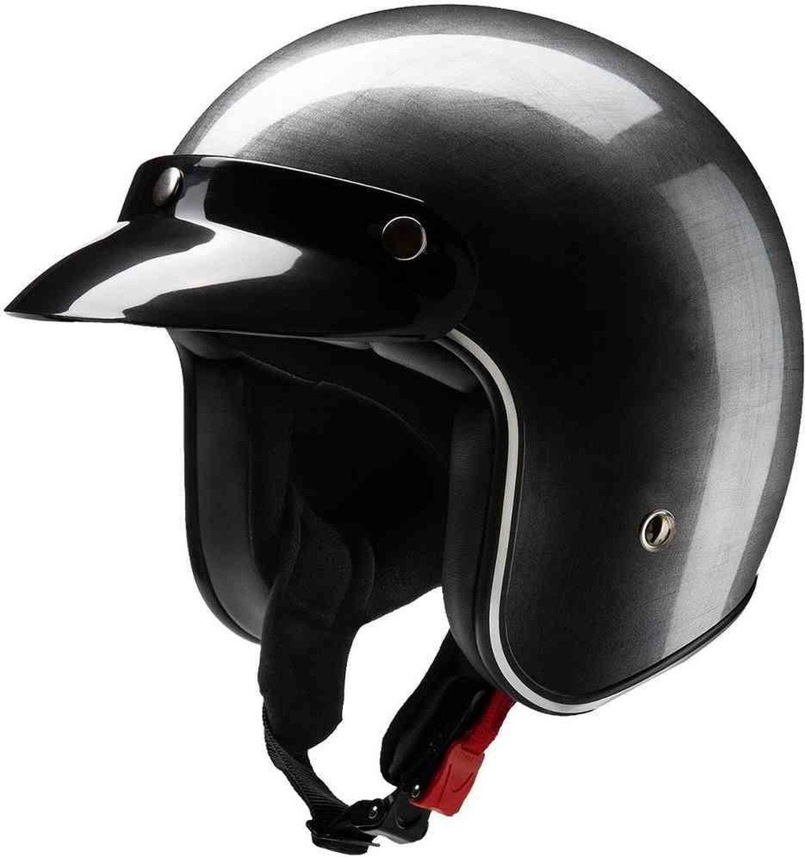 Redbike RB-759 retro jethelm scratched | Donker Grijs | Maat S