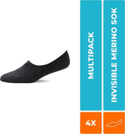 4-Pack Invisible Merino Sneakersokken S19 Cool Zwart - Unisex - Maat 35-38