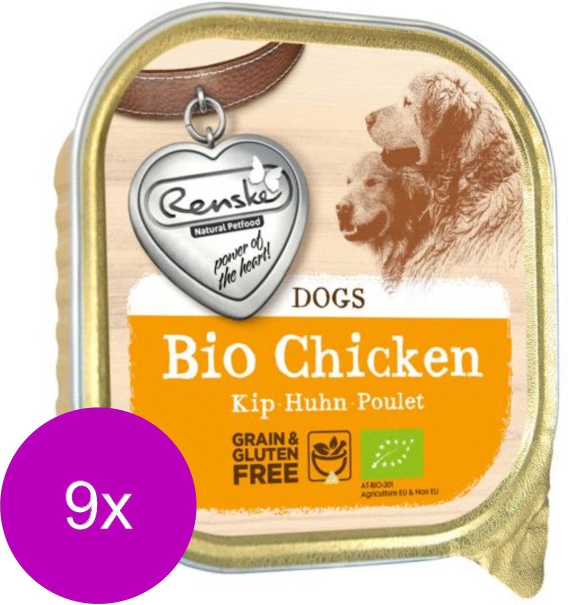 Renske Adult Bio Alu - Kip Graanvrij - Hondenvoer - 9 x 300 g
