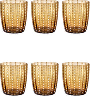 Livellara CARNIVAL Set van 6 Glazen. Stijlvol Design. Hoge Kwaliteit Glas in de Kleur Amber.