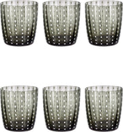 Livellara CARNIVAL Set van 6 Glazen. Stijlvol Design. Hoge Kwaliteit Glas in de Kleur Grijs.