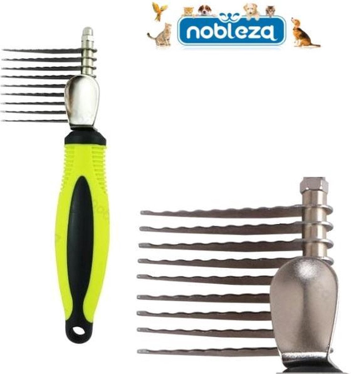 Klittenkam of ontviltermes ergonomische grip