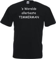 Mijncadeautje T-shirt - 's Werelds beste Timmerman - unisex Zwart (maat L)