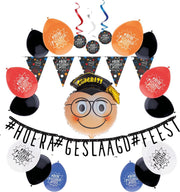 e-Carnavalskleding.nl Geslaagd feestversieringspakket Medium | Versiering voor een feest van een geslaagde | Geslaagd versiering pakket Medium