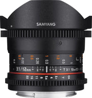 Samyang 12mm T3.1 Vdslr Ed As Ncs Fisheye - Prime lens - Geschikt voor Nikon