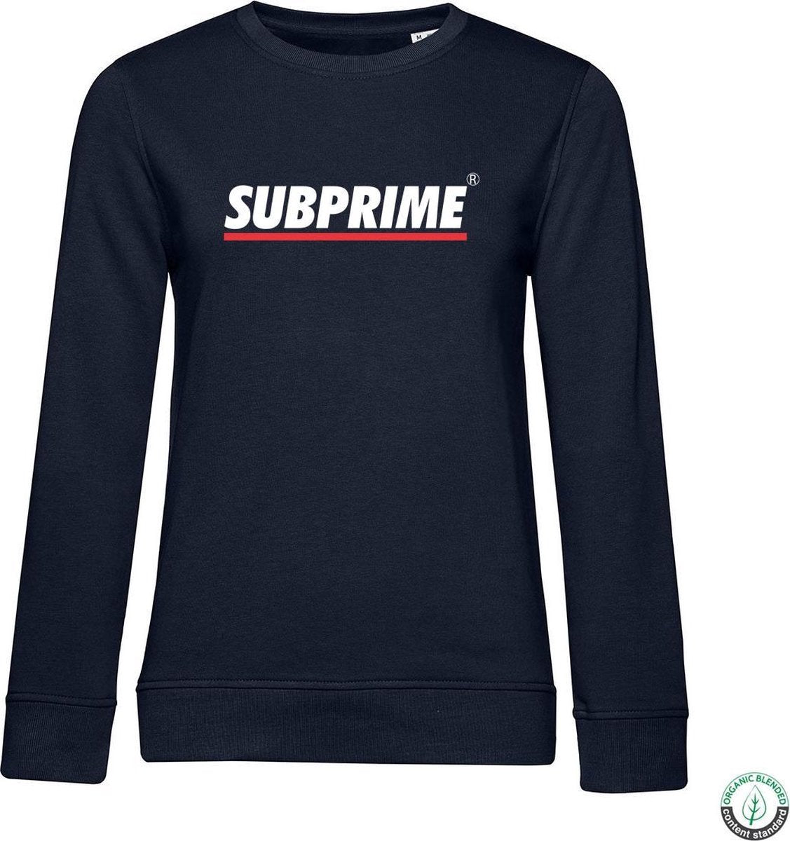 Subprime - Dames Sweaters Sweater Stripe Navy - Blauw - Maat XL