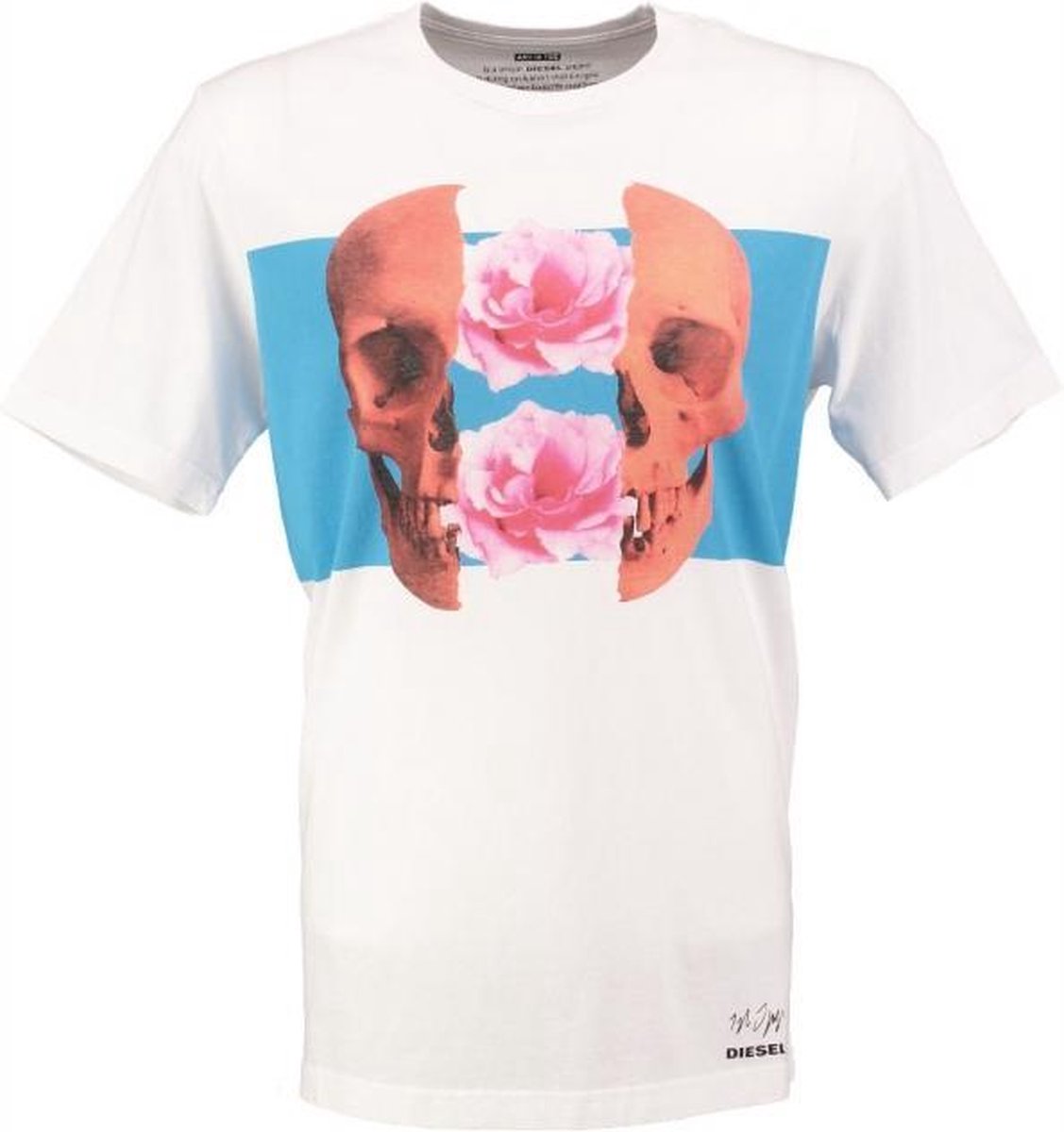 Diesel zacht wit oversized shirt valt ruim - Maat  S