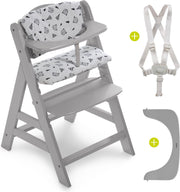 Hauck Alpha Plus Kinderstoel - Voordeelset met Premium Kussenset - Grijs / Nordic Grey