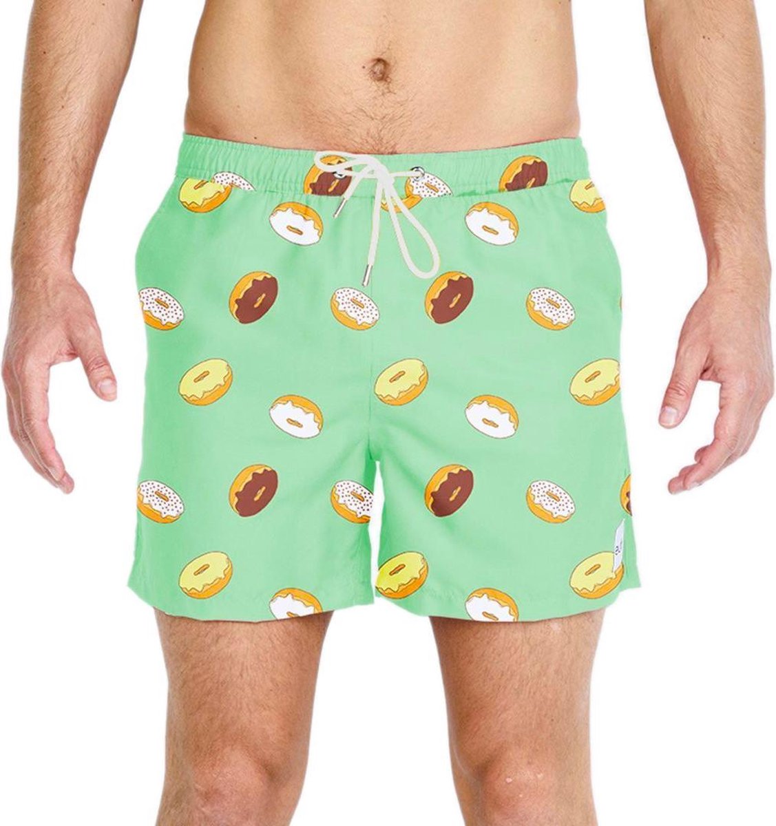 Eubi Zwembroek FUNKIN' DONUTS - Premium Zwemshort - Lichtgroen - Sneldrogend - Stretchy Zwembroek Heren
