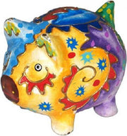Spaarpot - Varken - Multicolor - 13x11x10cm - Sarana - Fairtrade India - Fairtrade