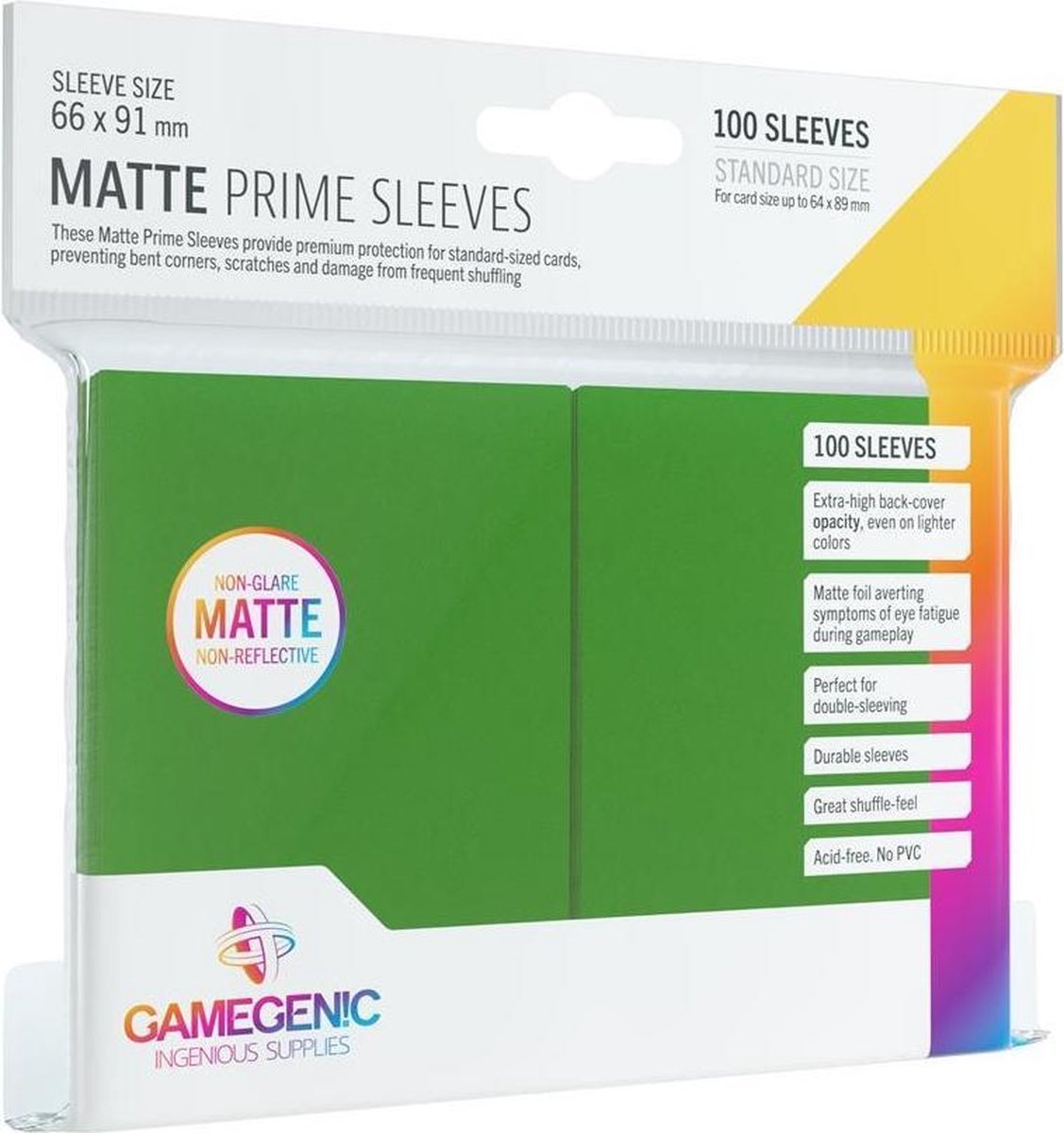 Gamegenic Matte Prime Sleeves Green (100)