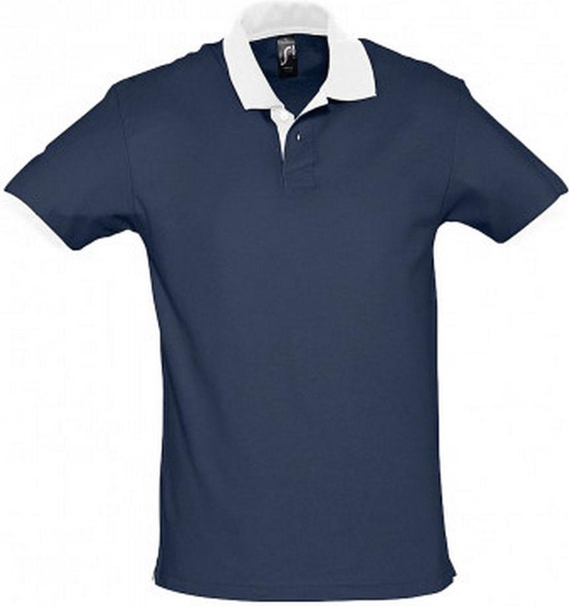SOLS Prins Unisex Contrast Pique Korte Mouw Katoenen Poloshirt (Franse marine / Wit)
