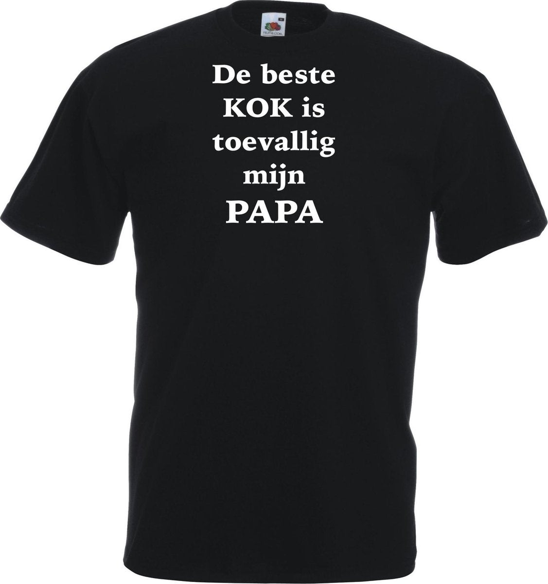 Heren T-shirt - De beste kok is toevallig mijn Papa - zwart - maat L