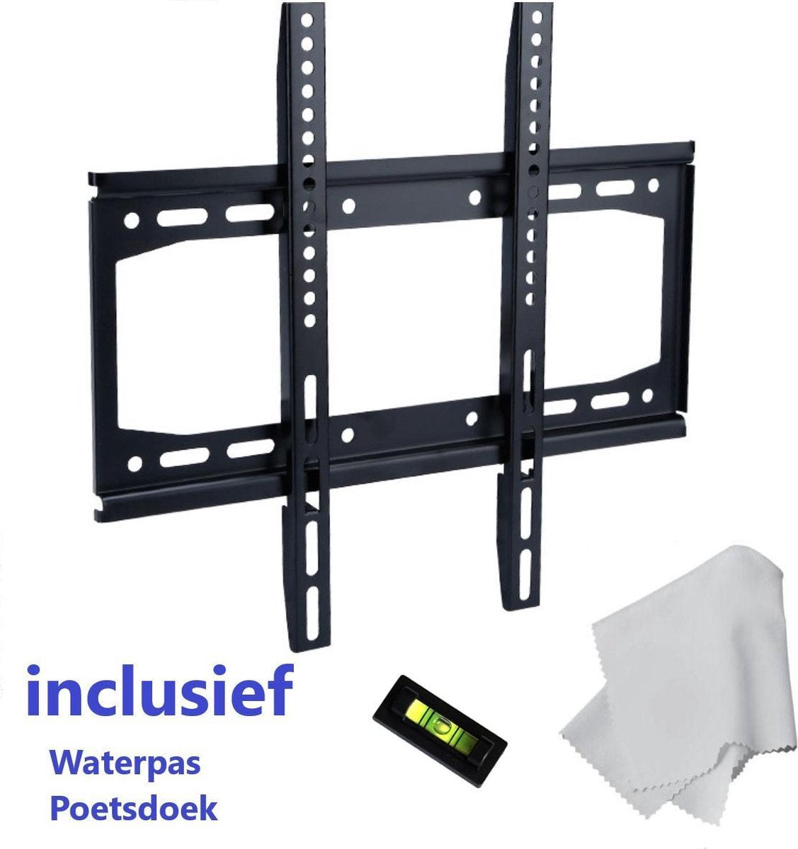 Universele TV Muurbeugel- 26 t/m 60 inch Muur Steun Ophang Beugel TV Wandhouder extra plat / Inclusief poetsdoekje