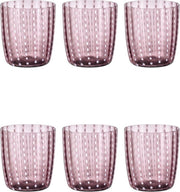 Livellara CARNIVAL Set van 6 Glazen. Stijlvol Design. Hoge Kwaliteit Glas in de Kleur Paars