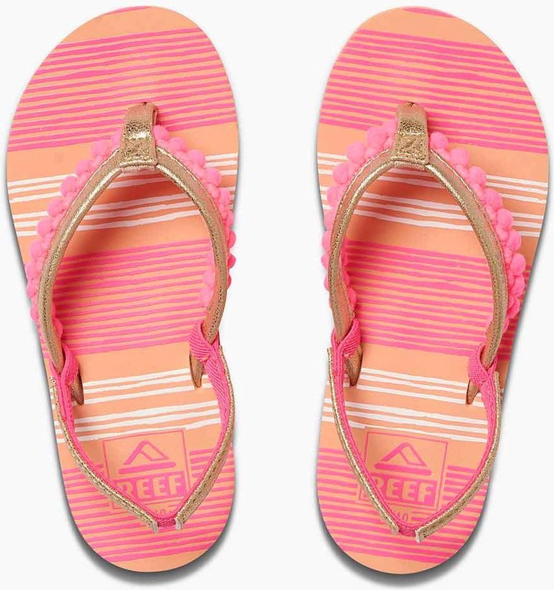 Reef Slippers Little Pom Pom Roze Maat:23/24 (US 7/8)