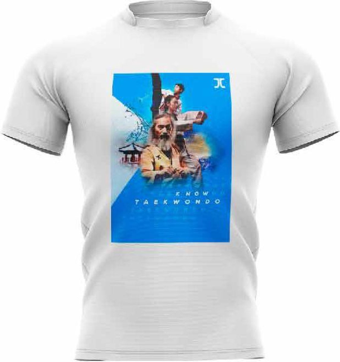 JCalicu Trainingshirt JC Taekwondo Know Taekwondo | wit-blauw - Product Kleur: Wit / Blauw / Product Maat: XXL