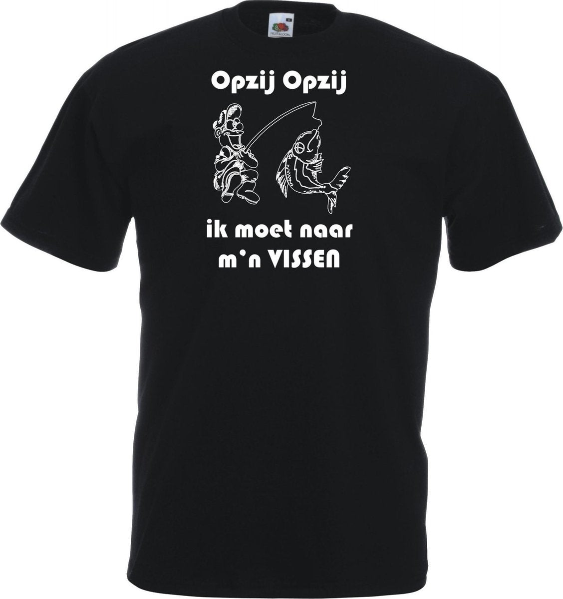 Mijncadeautje - Unisex T-shirt - Opzij Opzij ik moet naar m'n VISSEN - zwart - maat XXL