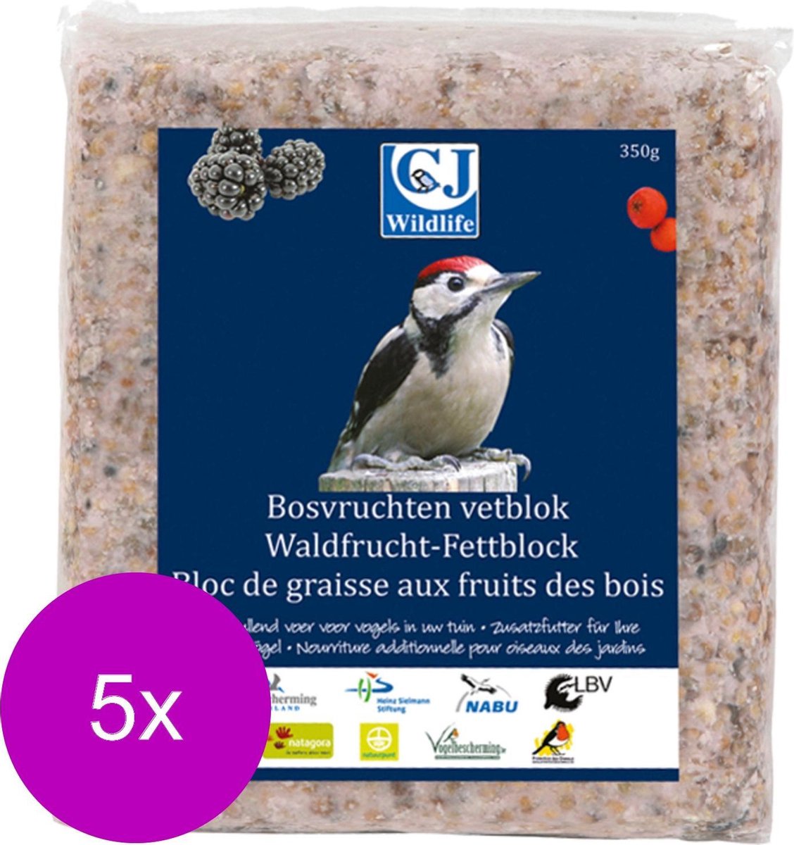Wildbird Vetblok - Voer - 5 x Bosvruchten
