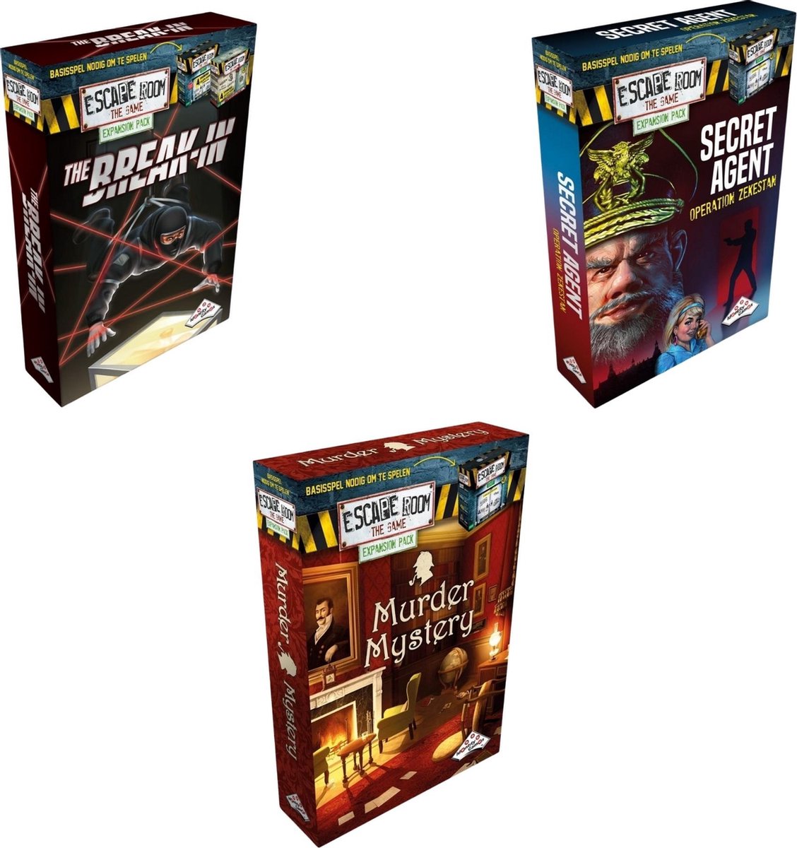 Escape Room Uitbreidingsbundel - 3 Stuks - Murder Mystery & The Break-in & Secret Agent