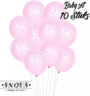 Snoes * Set van 10 Ballonnen * Geboorte * Hoera een Meisje * It's a Girl * Gender Reveal * Geslachtsonthulling * Birthday * Set Ballonnen * Roze * Babyshower * Vier feest * Verjaardag *