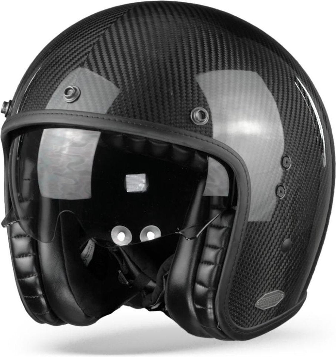 Scorpion Belfast Carbon Solid Zwart Jet Jethelm - Motorhelm - Maat L