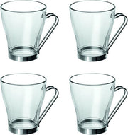 Orange85 Theeglazen - 245 ml - Set van 4 - met RVS Handvat - Transparant