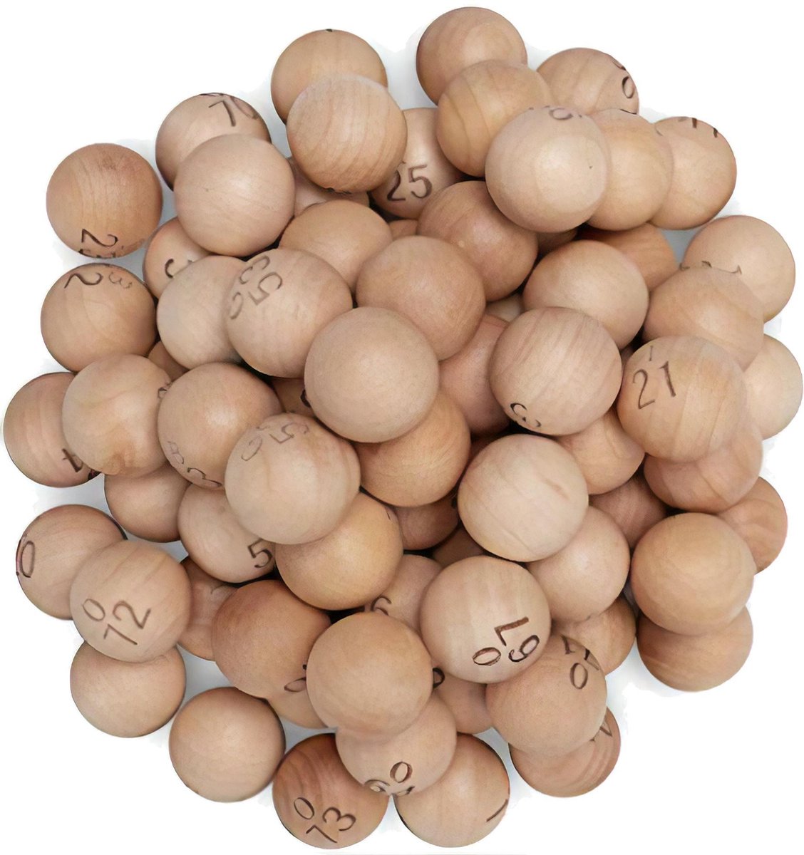 Houten Bingoballen 75 stuks