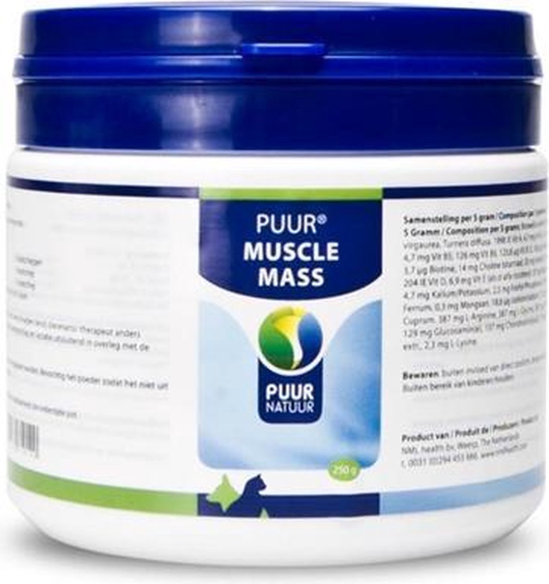Puur muscle mass (spieropbouw) hond & kat - 250 gr - 1 stuks