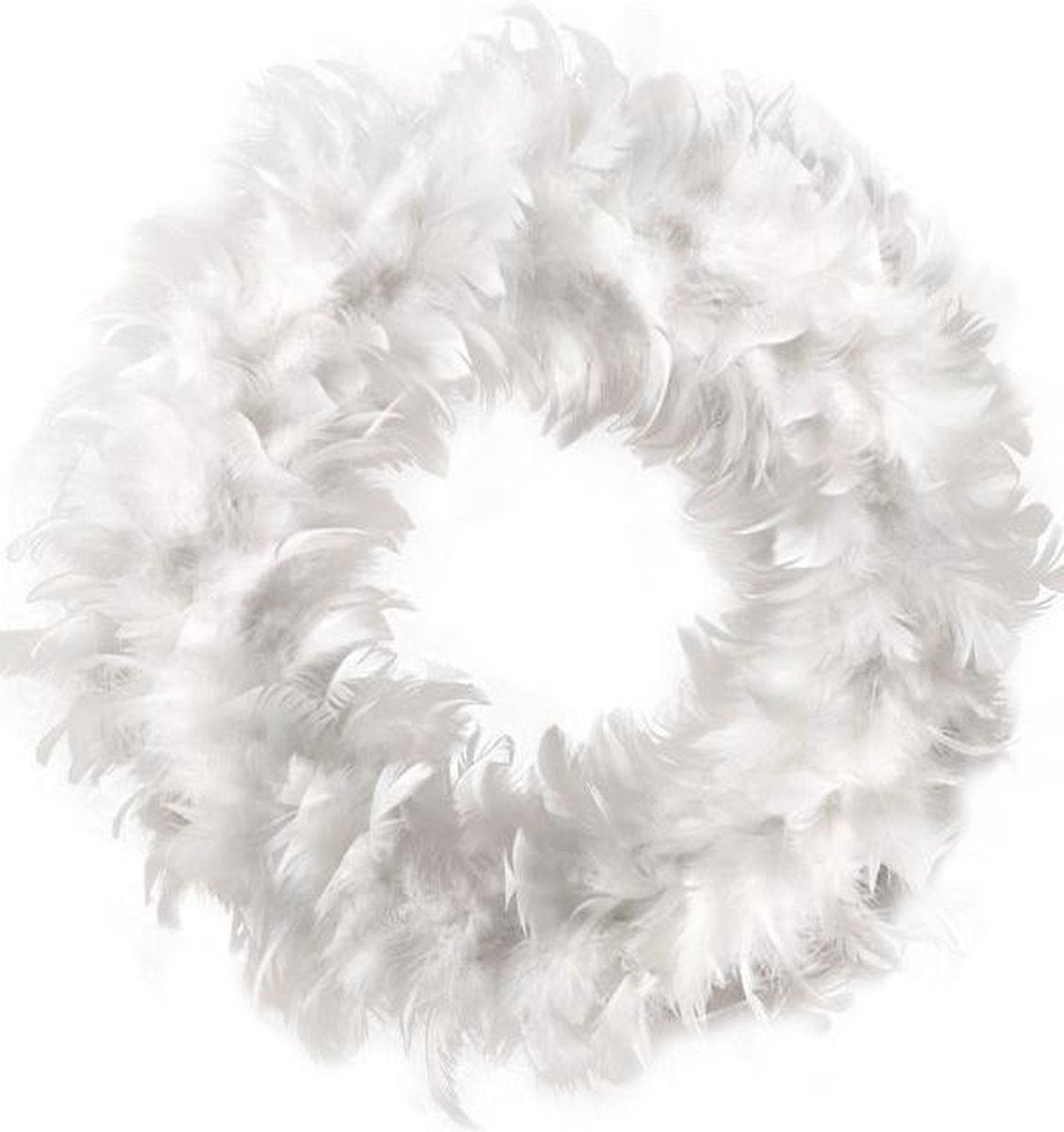 Veren krans wit 30 cm