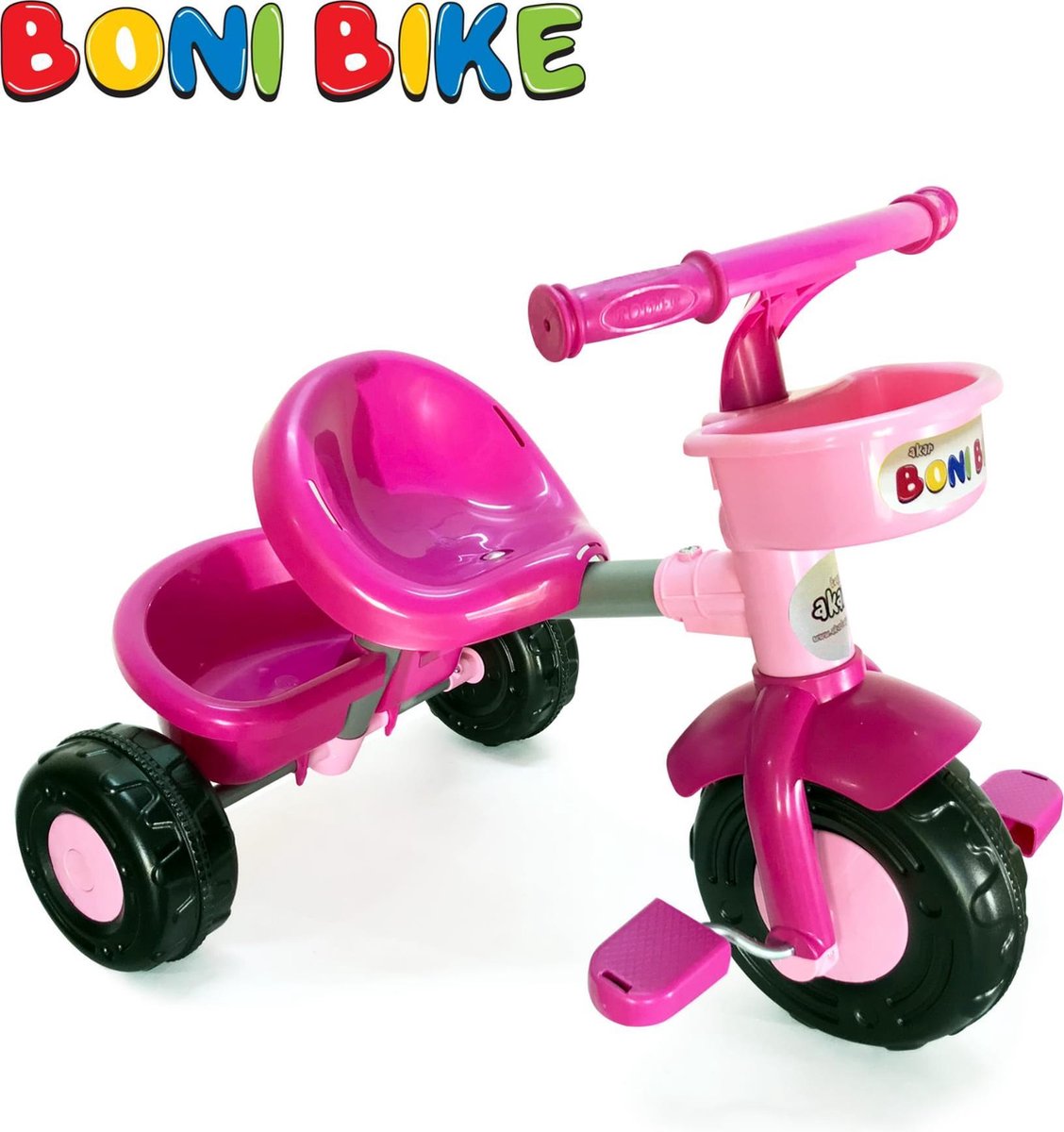 Akar Toys - Bonibike - 3 Wieler / Driewieler / Loopfiets / Driewieler Loopfiets - Roze