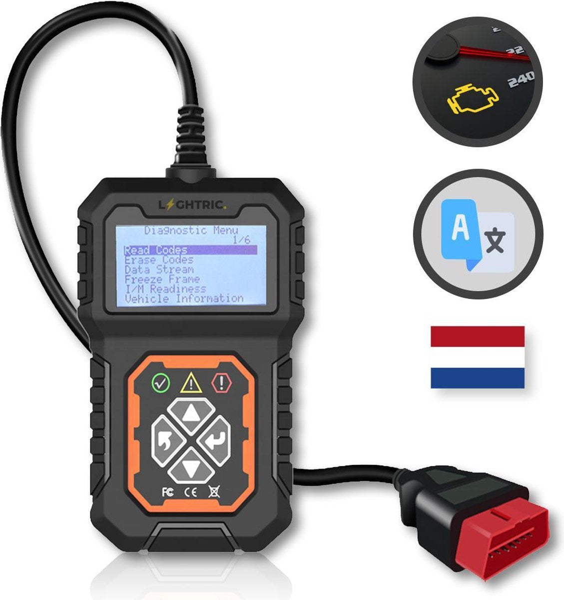 Lightric OBD Scanner - OBD2 - Auto uitlezen - Storing verwijderen - Uitleesapparatuur auto - Diagnose auto - Diagnosecomputer - Diagnose apparatuur auto - Motorstoring